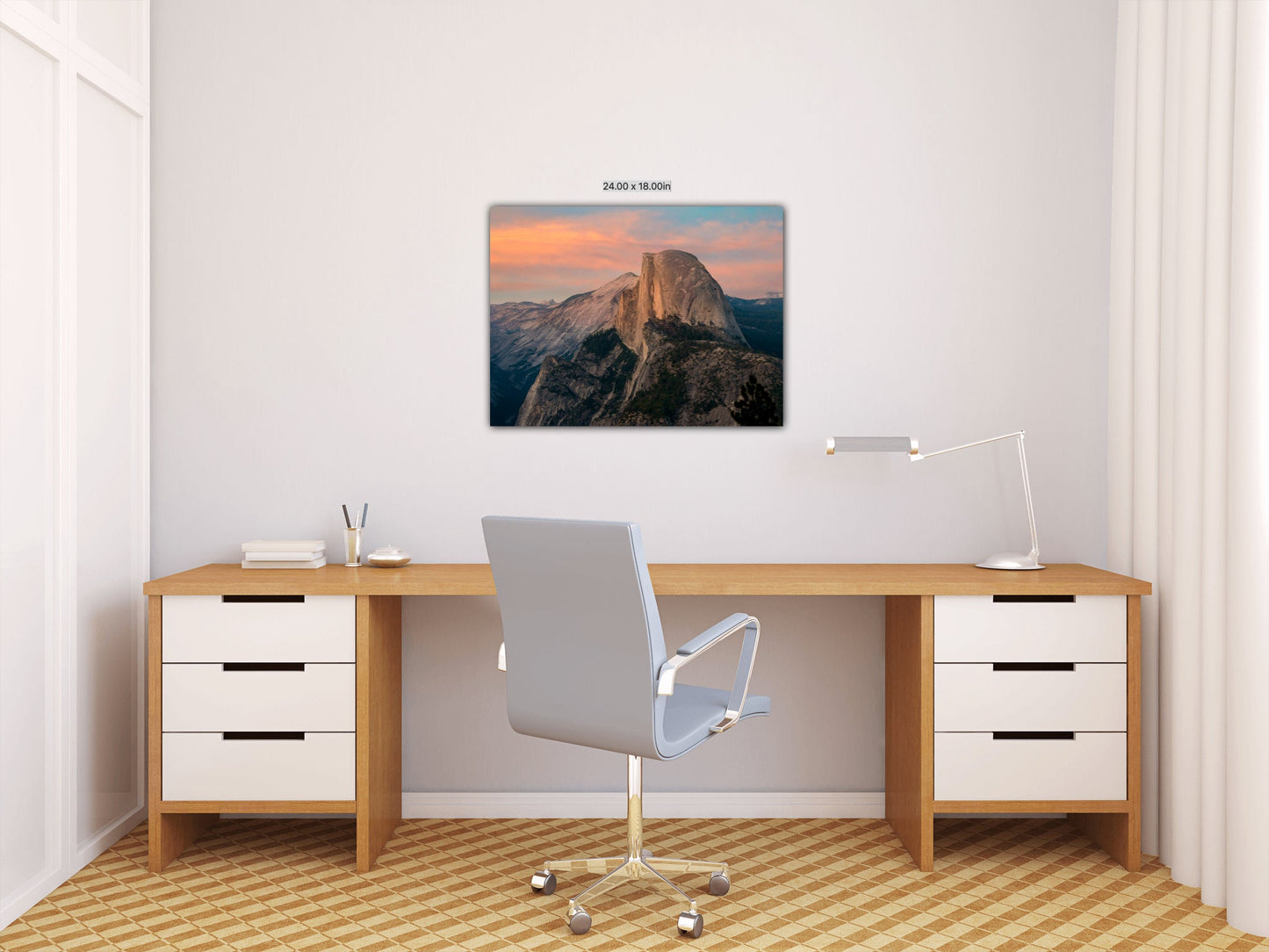Yosemite National Park, Half Dome Sunset, California Mountain Landscape Print, Wall Decor for Home,Living Room, Bedroom, and Office