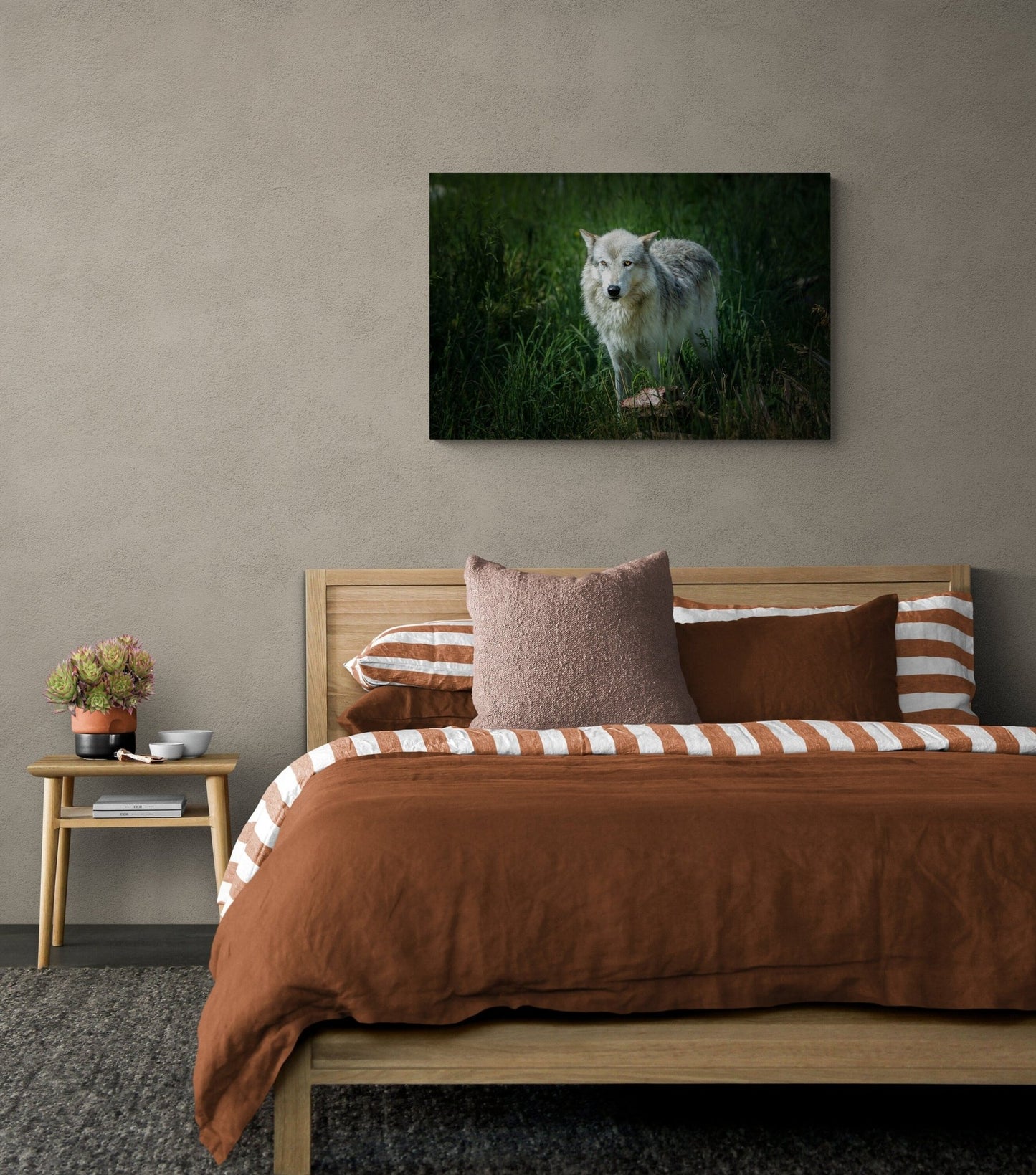 Gray Wolf, Yellowstone National Park, Wildlife Canvas Wall Art Prints, Wall Canvas Decor for Home ,Living Room, Bedroom - SandyDobbsFineArtPhotography