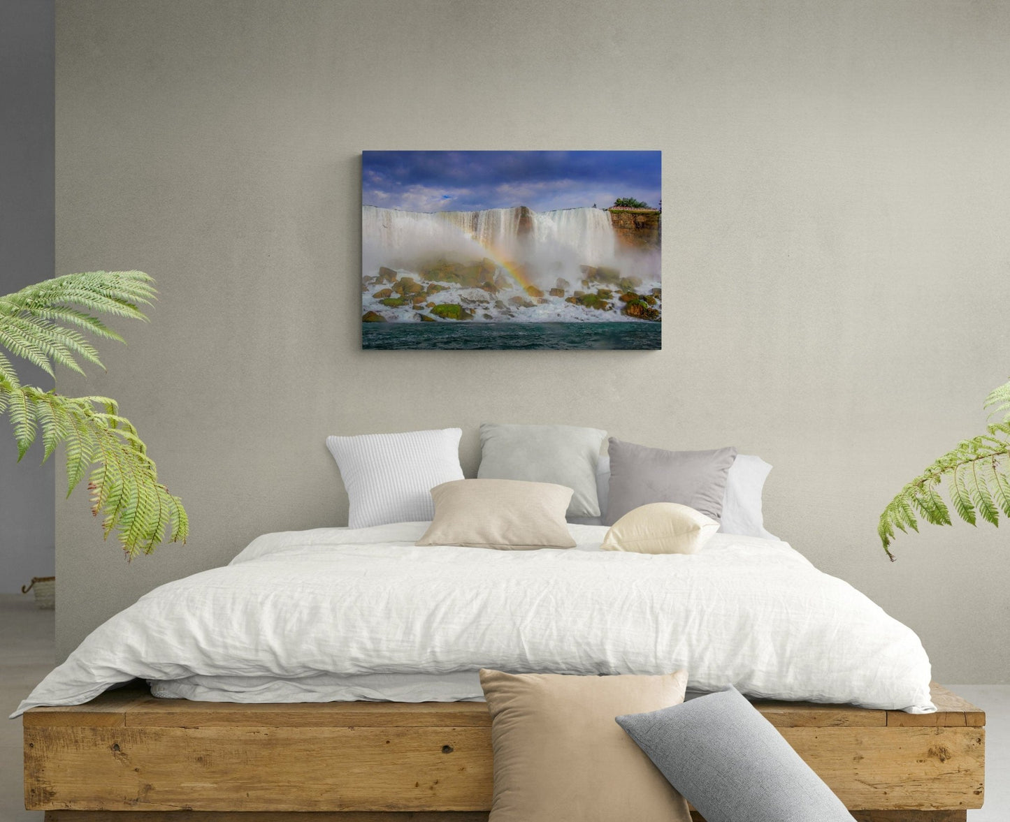 Nature Photo Sale, Niagara Falls Base With Rainbow Print, Canvas Wall Art Prints, Wall Decor Ideal for Home - SandyDobbsFineArtPhotography