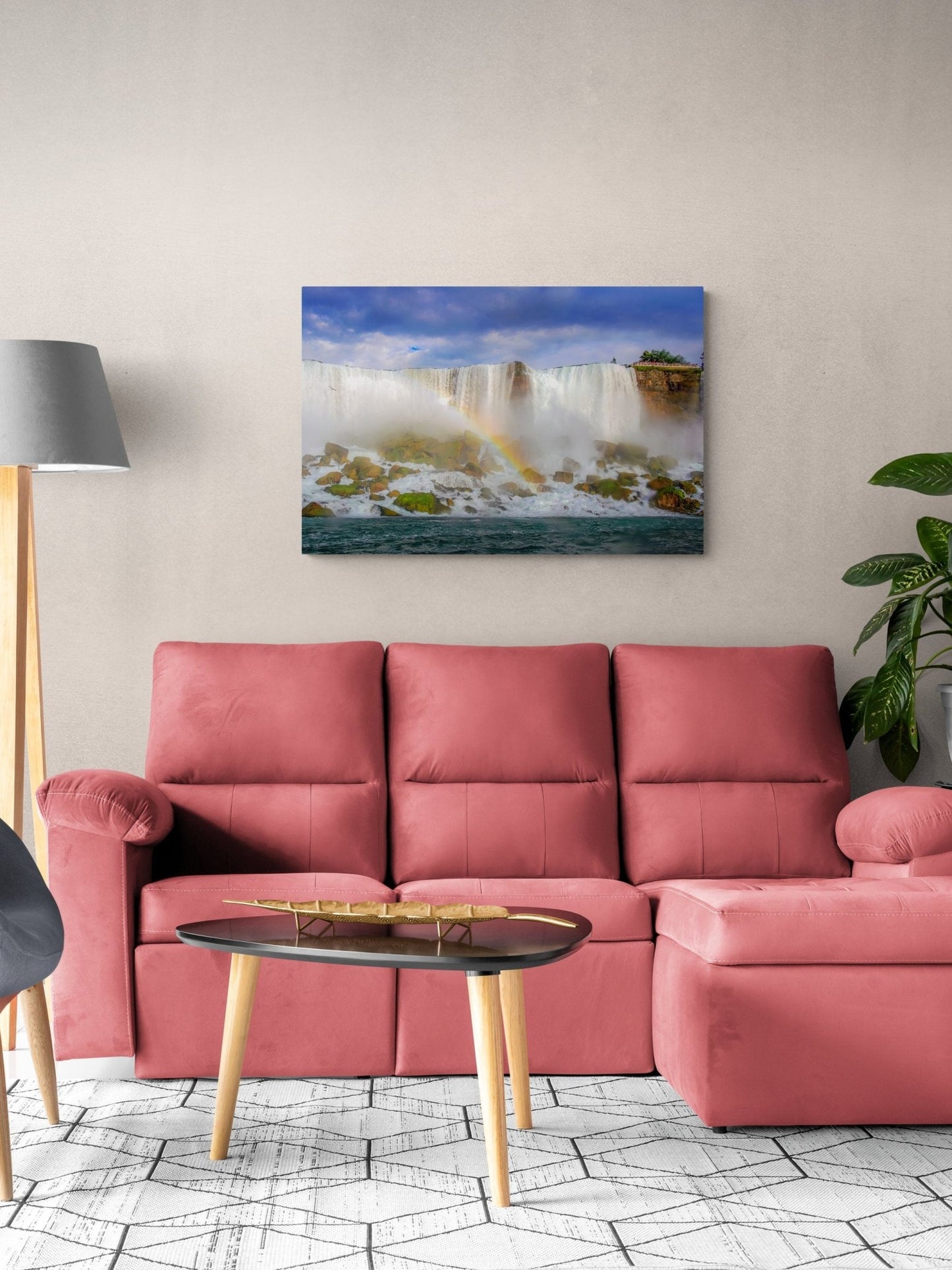Nature Photo Sale, Niagara Falls Base With Rainbow Print, Canvas Wall Art Prints, Wall Decor Ideal for Home - SandyDobbsFineArtPhotography