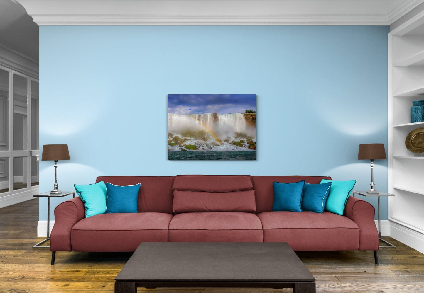 Nature Photo Sale, Niagara Falls Base With Rainbow Print, Canvas Wall Art Prints, Wall Decor Ideal for Home - SandyDobbsFineArtPhotography