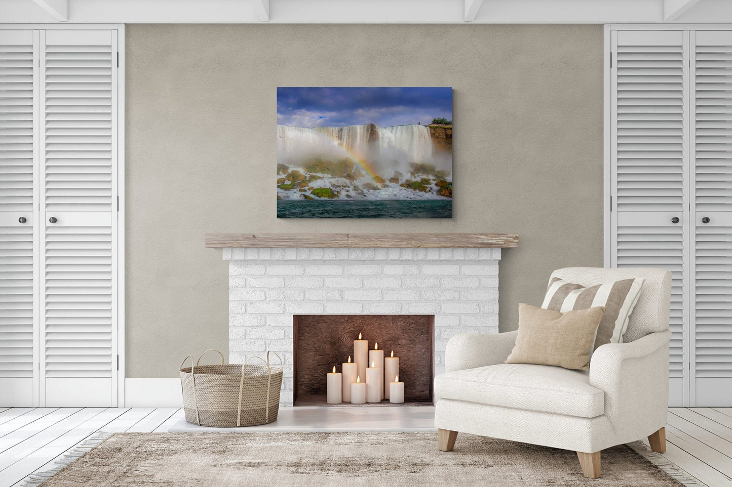 Nature Photo Sale, Niagara Falls Base With Rainbow Print, Canvas Wall Art Prints, Wall Decor Ideal for Home - SandyDobbsFineArtPhotography