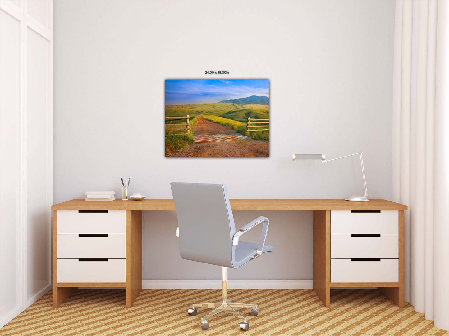 Montana Mountain Landscape Print, Wyoming Mountain Landscape, Red Dirt Road, Big Sky Country, Rural Mountain Photo Canvas, Country Wall Art - SandyDobbsFineArtPhotography