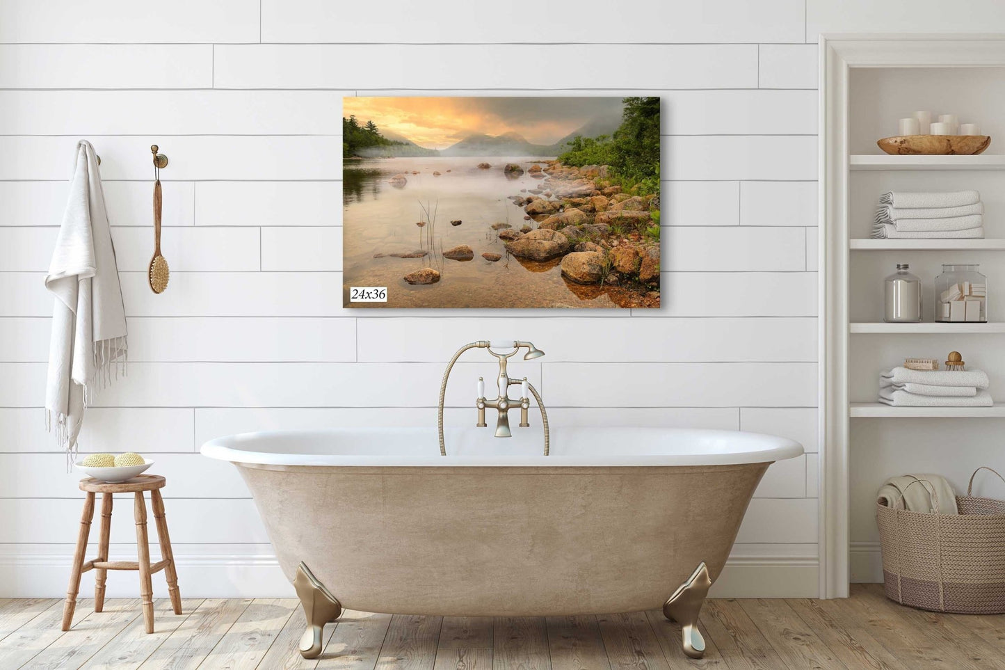 Acadia National Park Sunrise, Jordon Pond, Maine Dramatic Landscape Print, Fine Art Photography, Canvas Wall Art Prints, Wall Decor - SandyDobbsFineArtPhotography