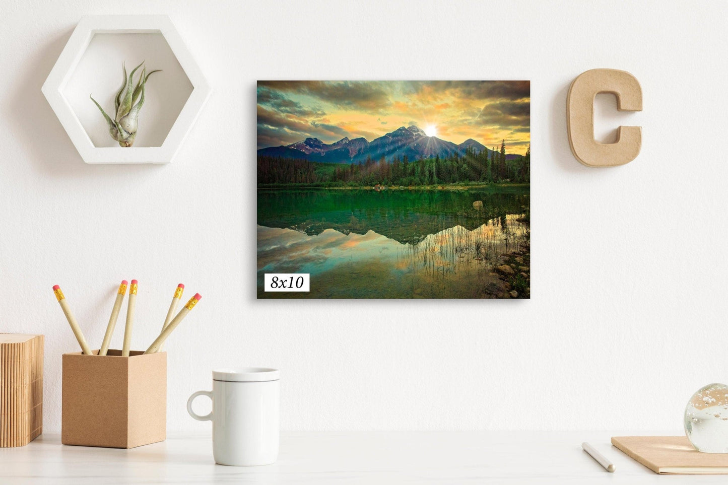 Jasper Lake Sunrise, National Park Canada Landscape Print, Canvas Wall Art Prints, Wall Decor for Home,Living Room, Bedroom, Office - SandyDobbsFineArtPhotography