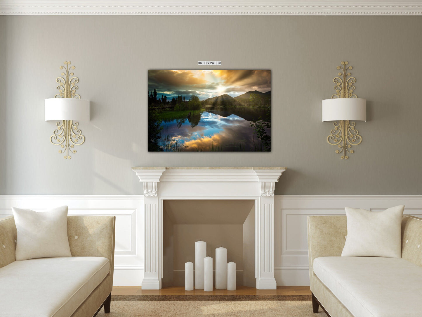 Sprague Lake Sunrise, Rocky Mountain National Park Colorado Landscape Print, Canvas Wall Art Prints, Wall Decor for Home and Office