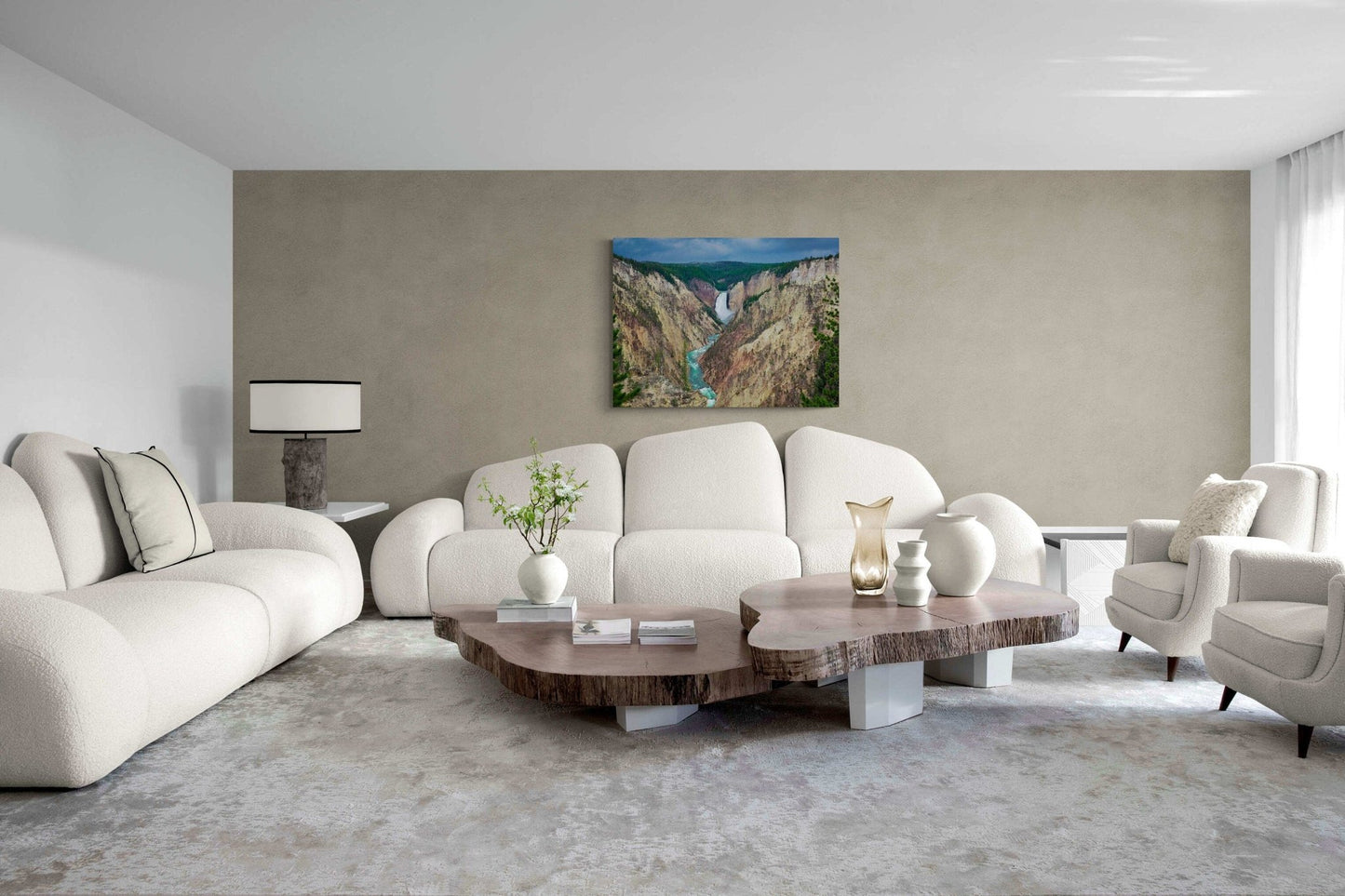 Yellowstone National Park, Waterfalls Fine Art Photography Landscape Print, Canvas Wall Decor Home Living Room, Bedroom or Office - SandyDobbsFineArtPhotography