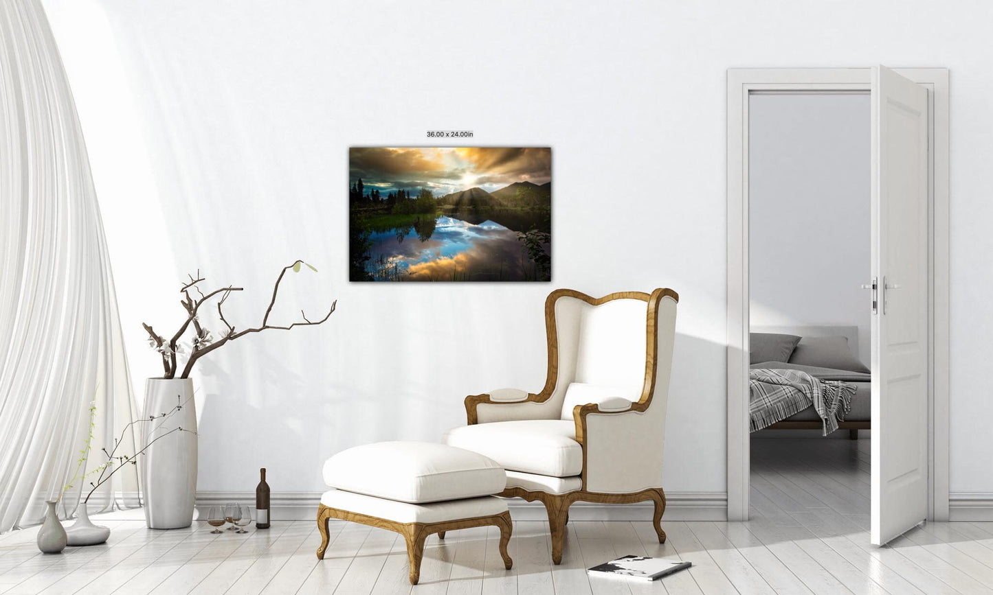 Sprague Lake Sunrise, Rocky Mountain National Park Colorado Landscape Print, Canvas Wall Art Prints, Wall Decor for Home and Office