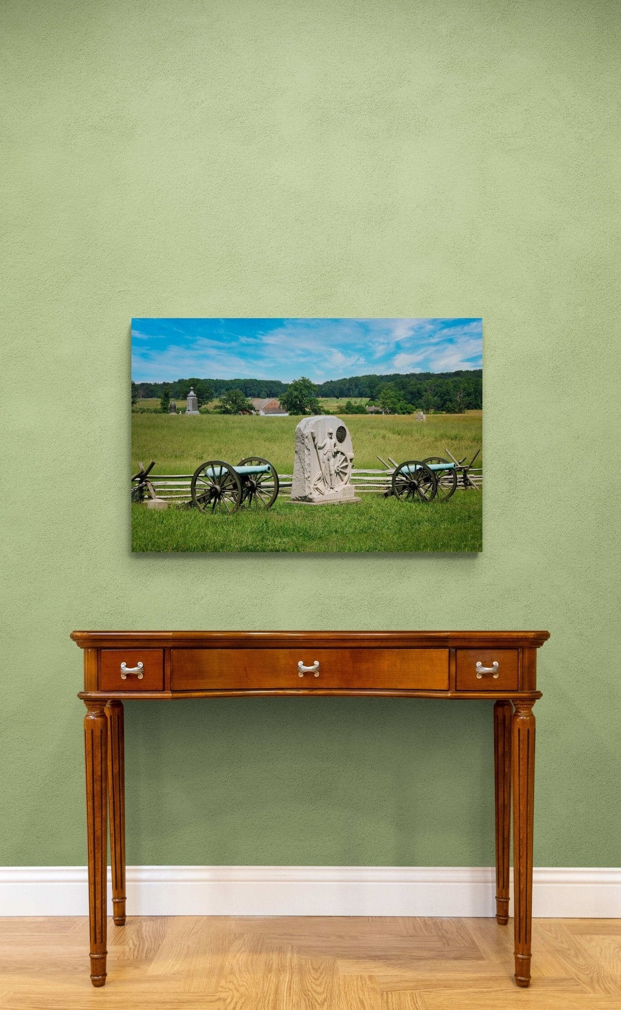Gettysburg Cannons, Pennsylvania Civil War Photography Canvas, Landscape Print, Canvas Wall Art, Decor for Home,Living Room,Bedroom, Office - SandyDobbsFineArtPhotography