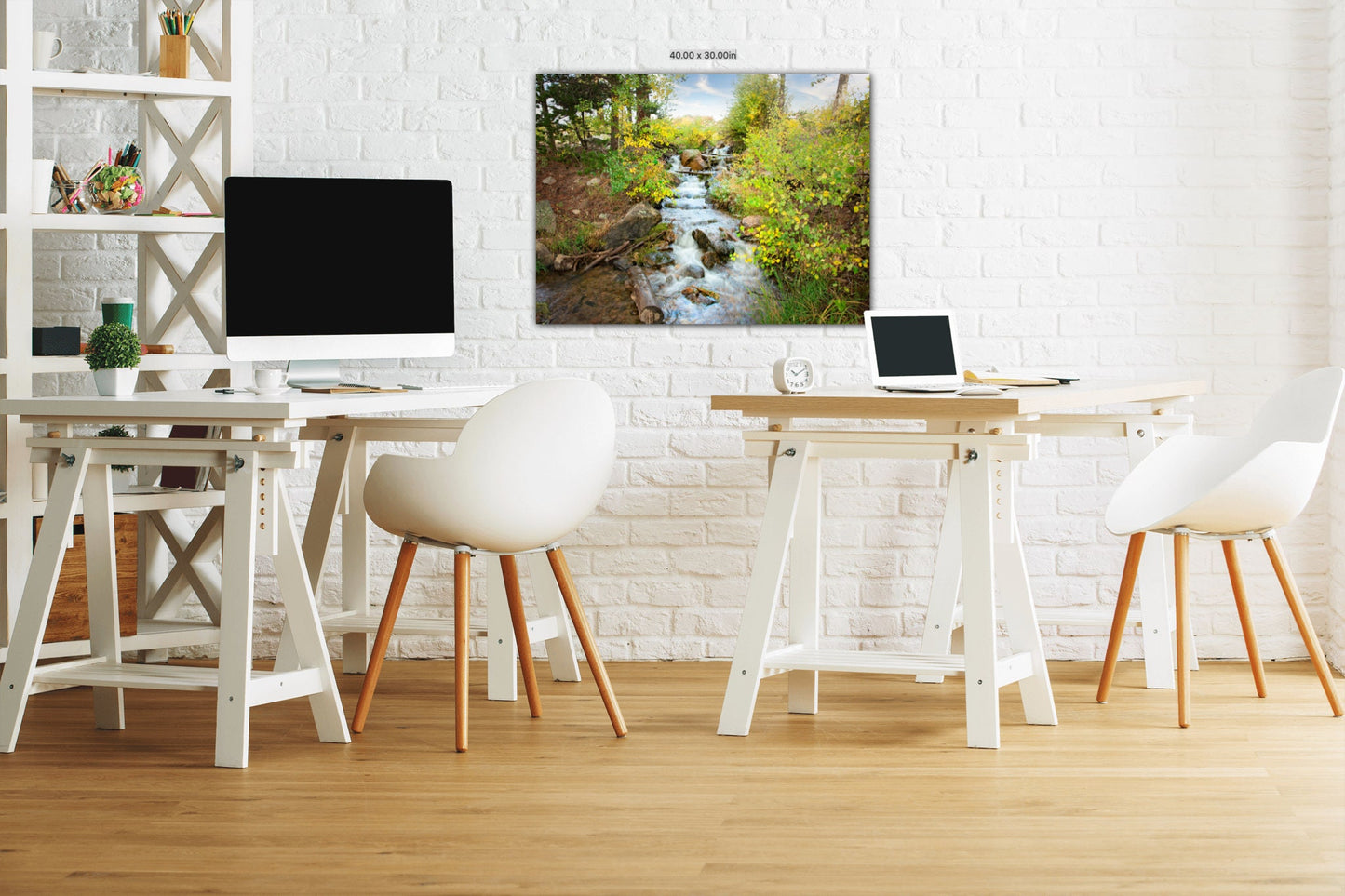 Colorado Landscape Canvas Wall Art, Mountain Stream in Autumn, Rocky Mountain National Park Fall Aspens, Forest Scene Home and Office Decor - SandyDobbsFineArtPhotography