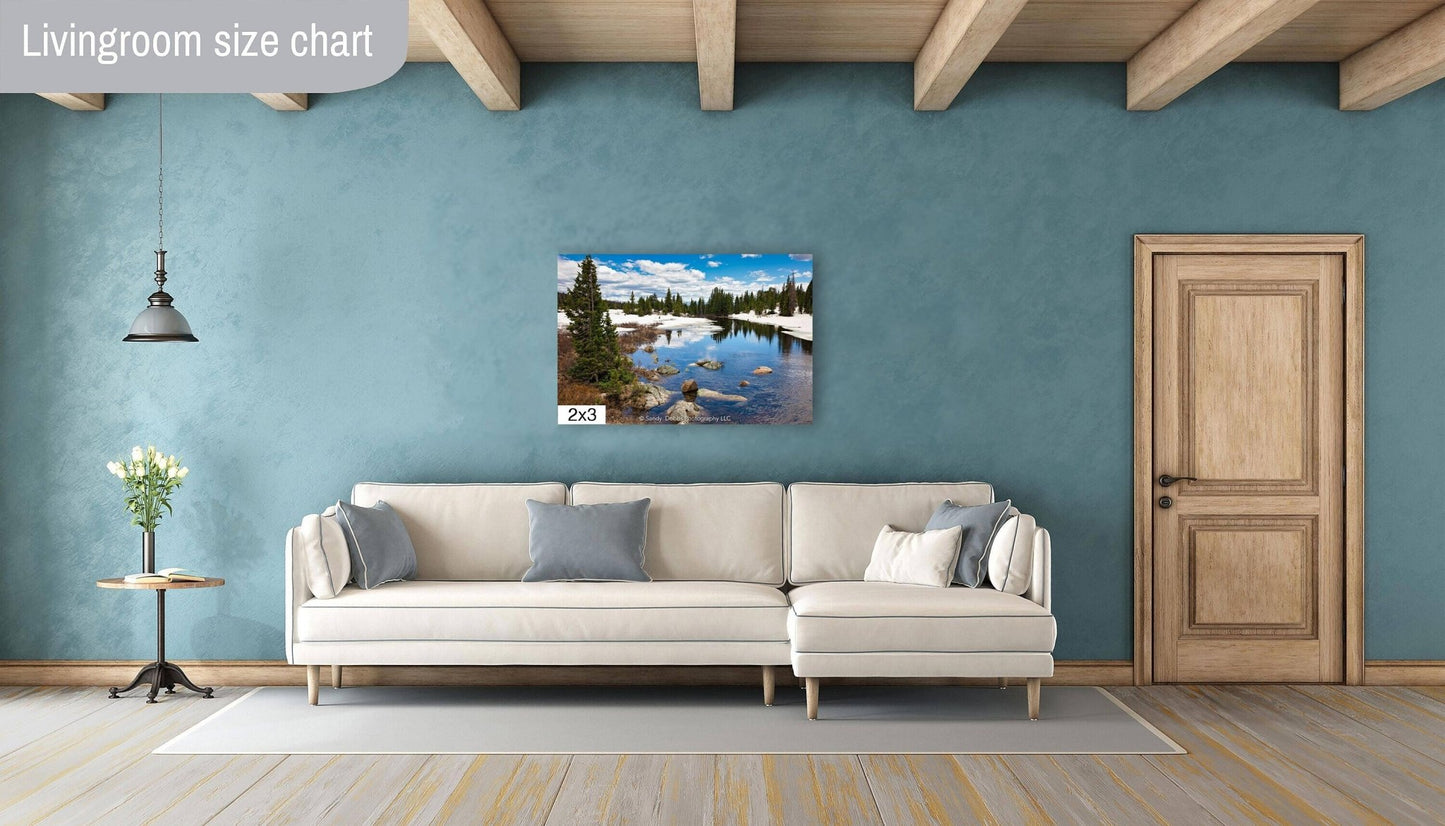 Snowy Mountain Photo, Beartooth Highway Landscape Print, Montana Scenery Canvas Wall Art Prints, Wall Decor for Home, Living Room, Office - SandyDobbsFineArtPhotography