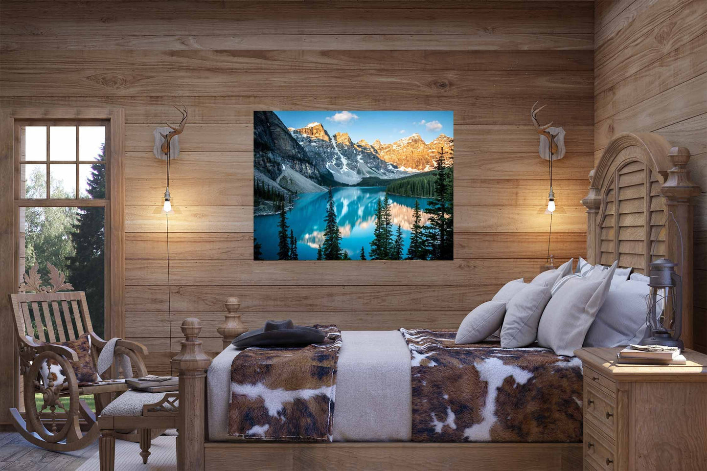 Banff National Park Canada Landscape Print, Moraine Lake Sunrise, Mountain Lake, Fine Art by Photographer, Large Canvas Wall Art Prints, - SandyDobbsFineArtPhotography