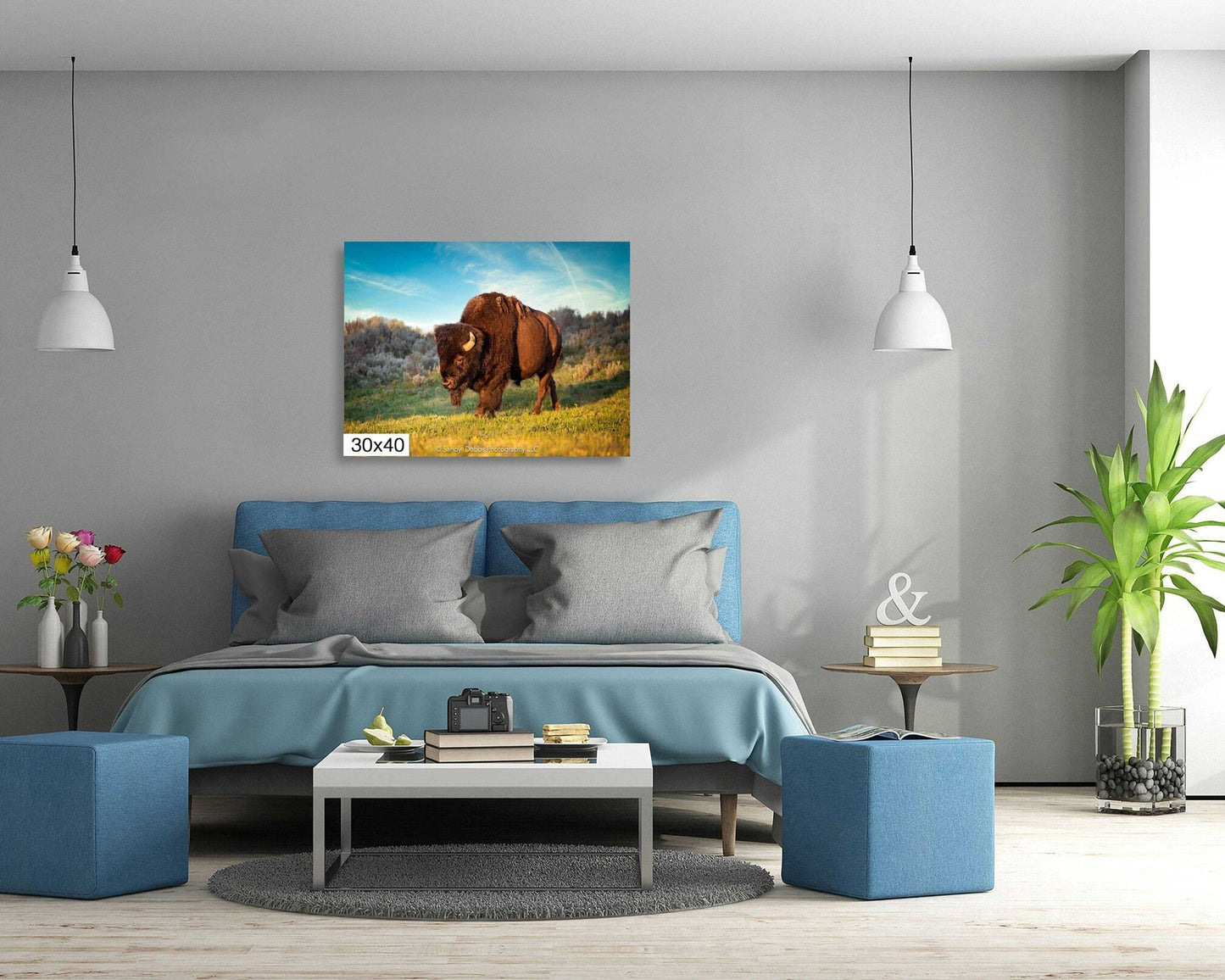 Buffalo Canvas Print, Bison Photograph, Yellowstone National Park Wildlife Photography, Wildlife Wall Art Decor, by Original Photographer - SandyDobbsFineArtPhotography