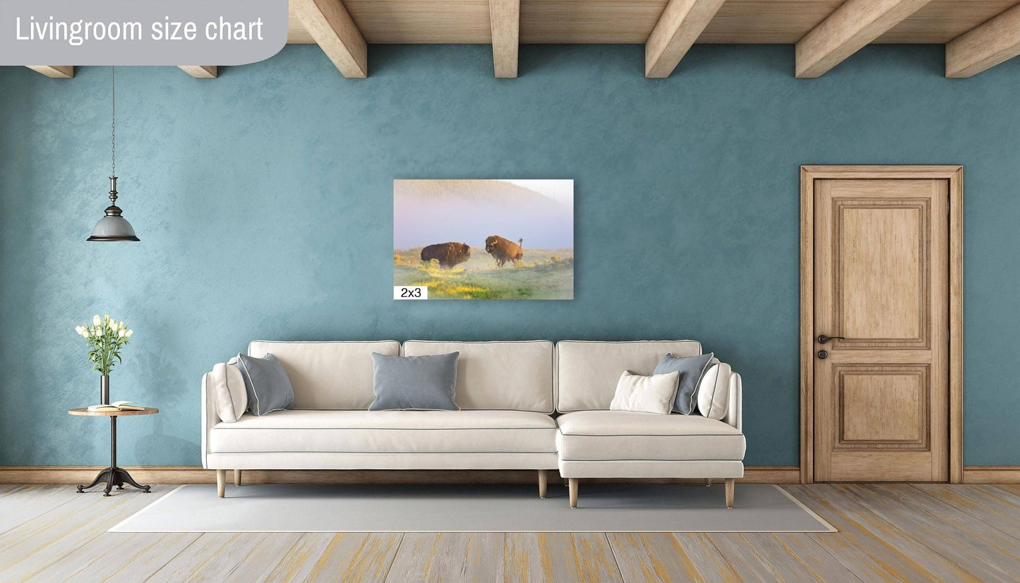 Buffalo Wall Art Print, Bison Photograph, Yellowstone National Park Wildlife Photography, Wildlife Canvas Decor, Western Landscape - SandyDobbsFineArtPhotography