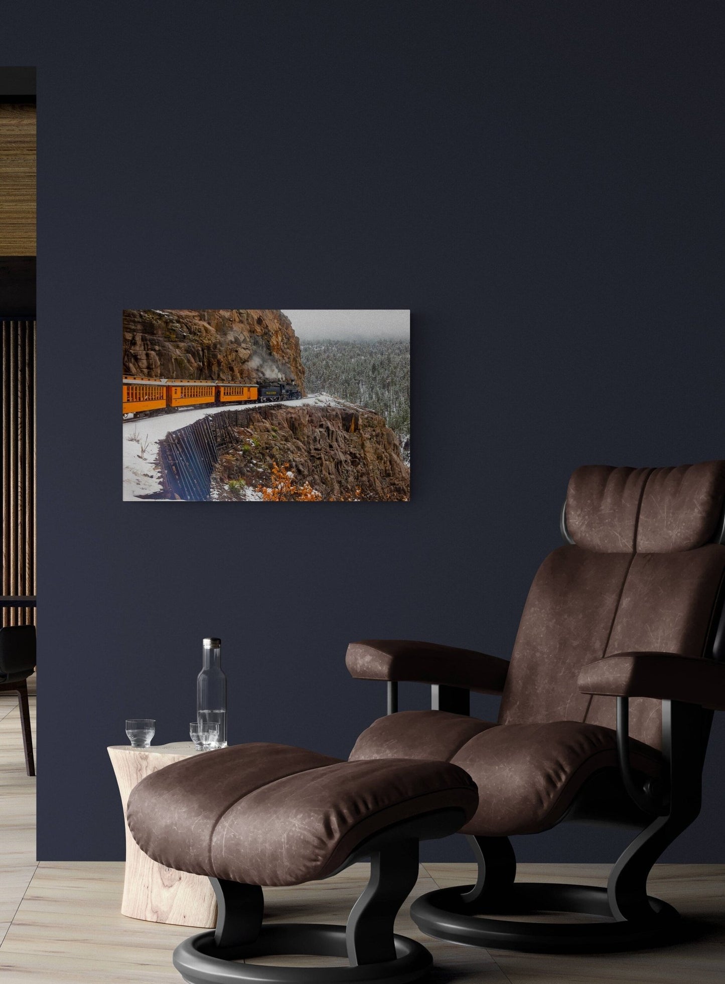 Durango Train Print, Winter Train Scene, Train in Snow Canvas, Train Engine Print, Narrow Gauge Railroad, Colorado Art, Steam Engine - SandyDobbsFineArtPhotography