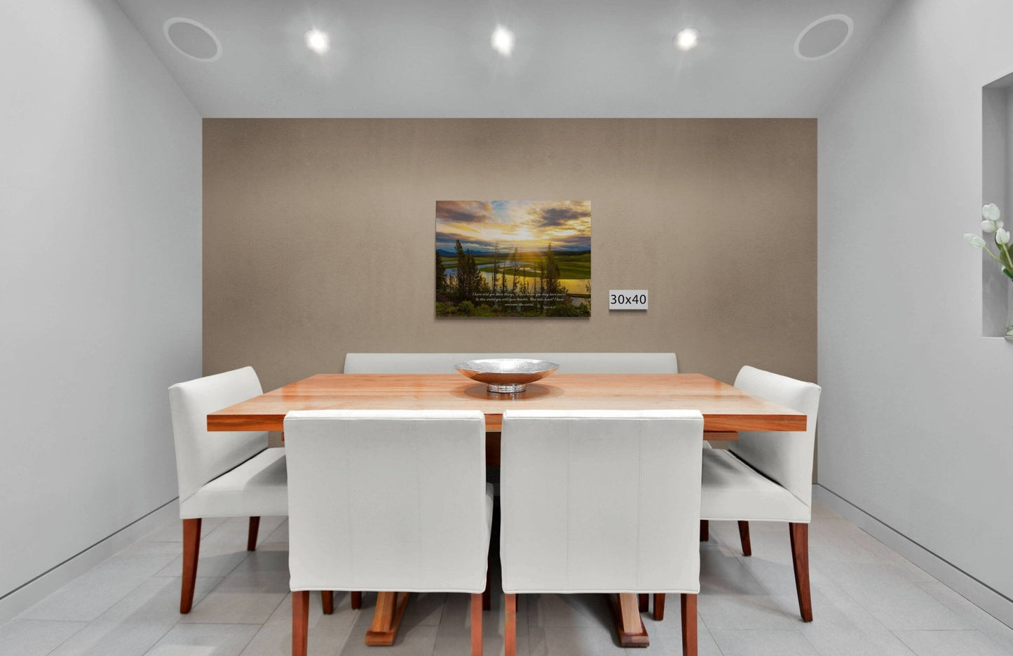 John 16:33 Christian Inspirational Wall Art, Scripture Wall Canvas, Fear Not, Yellowstone Sunrise Photography, Customization, Hayden Valley - SandyDobbsFineArtPhotography