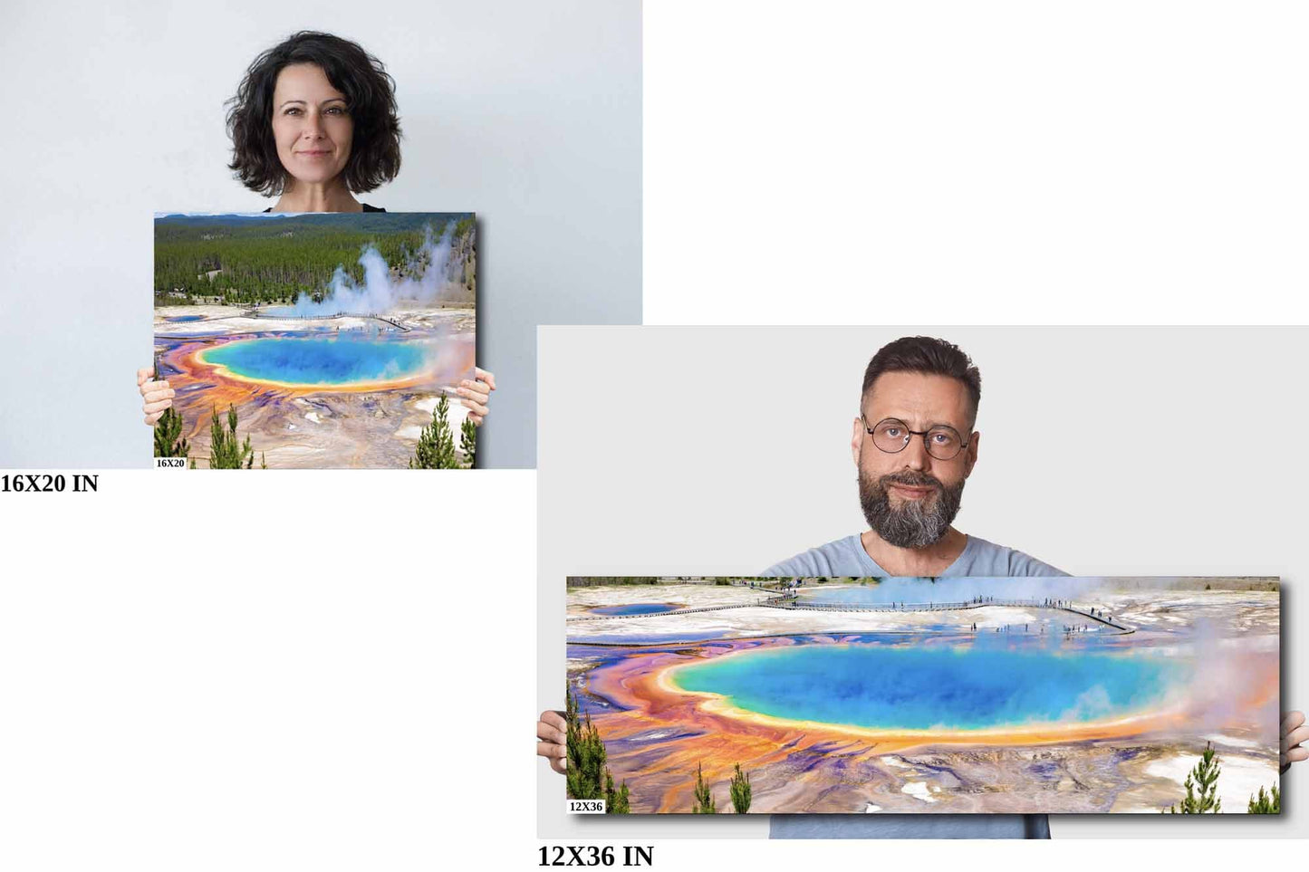 Grand Prismatic Spring Photo, Yellowstone National Park Landscape Print, Wyoming Scenery, Fine Art Wall Photography, Large Nature Canvas - SandyDobbsFineArtPhotography