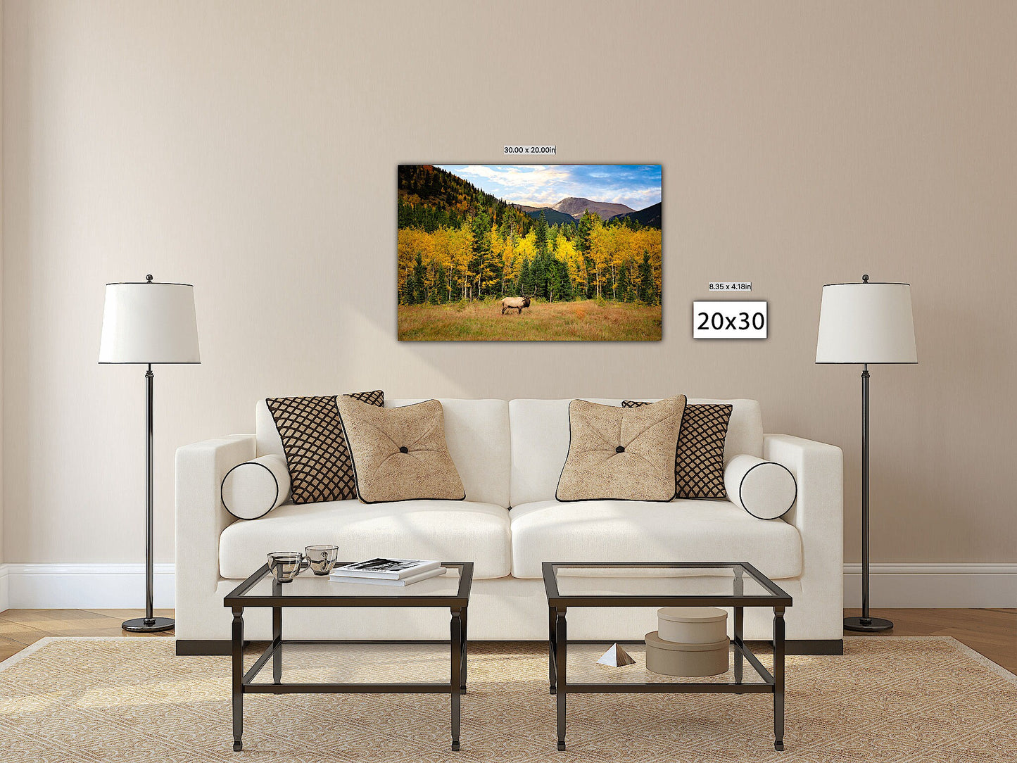 Rocky Mountain National Park, Bull Elk and Fall Aspen Trees, Wildlife Wall Canvas, Colorado Canvas Art Prints, Elk Photography - SandyDobbsFineArtPhotography