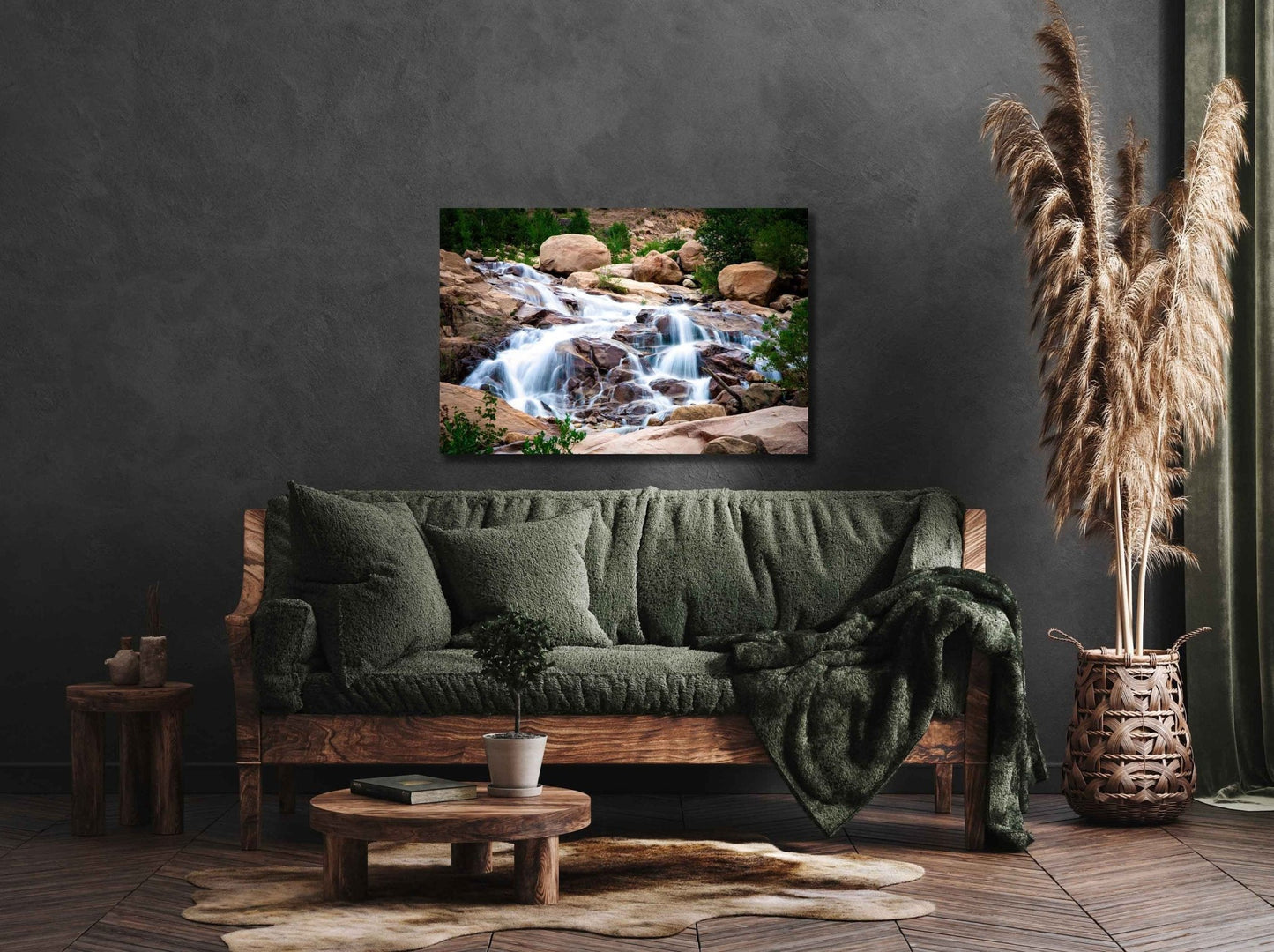 Alluvial Fan Waterfall, Rocky Mountain National Park Photo Canvas, Landscape Wall Art, Mountain Scene Decor for Home or Office - SandyDobbsFineArtPhotography