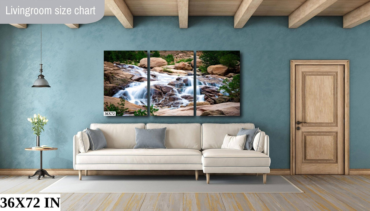 Alluvial Fan Waterfall, Rocky Mountain National Park Photo Canvas, Landscape Wall Art, Mountain Scene Decor for Home or Office - SandyDobbsFineArtPhotography
