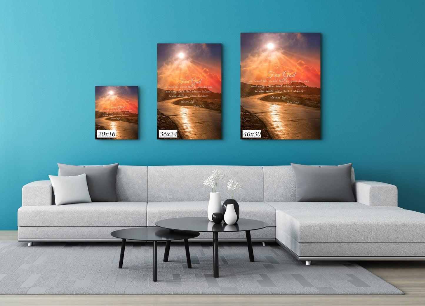 John 3:16 Scripture Wall Art, Christian Inspirational Canvas, For God So Loved, Colorado Landscape Photography Print, Mountain Sunrise - SandyDobbsFineArtPhotography