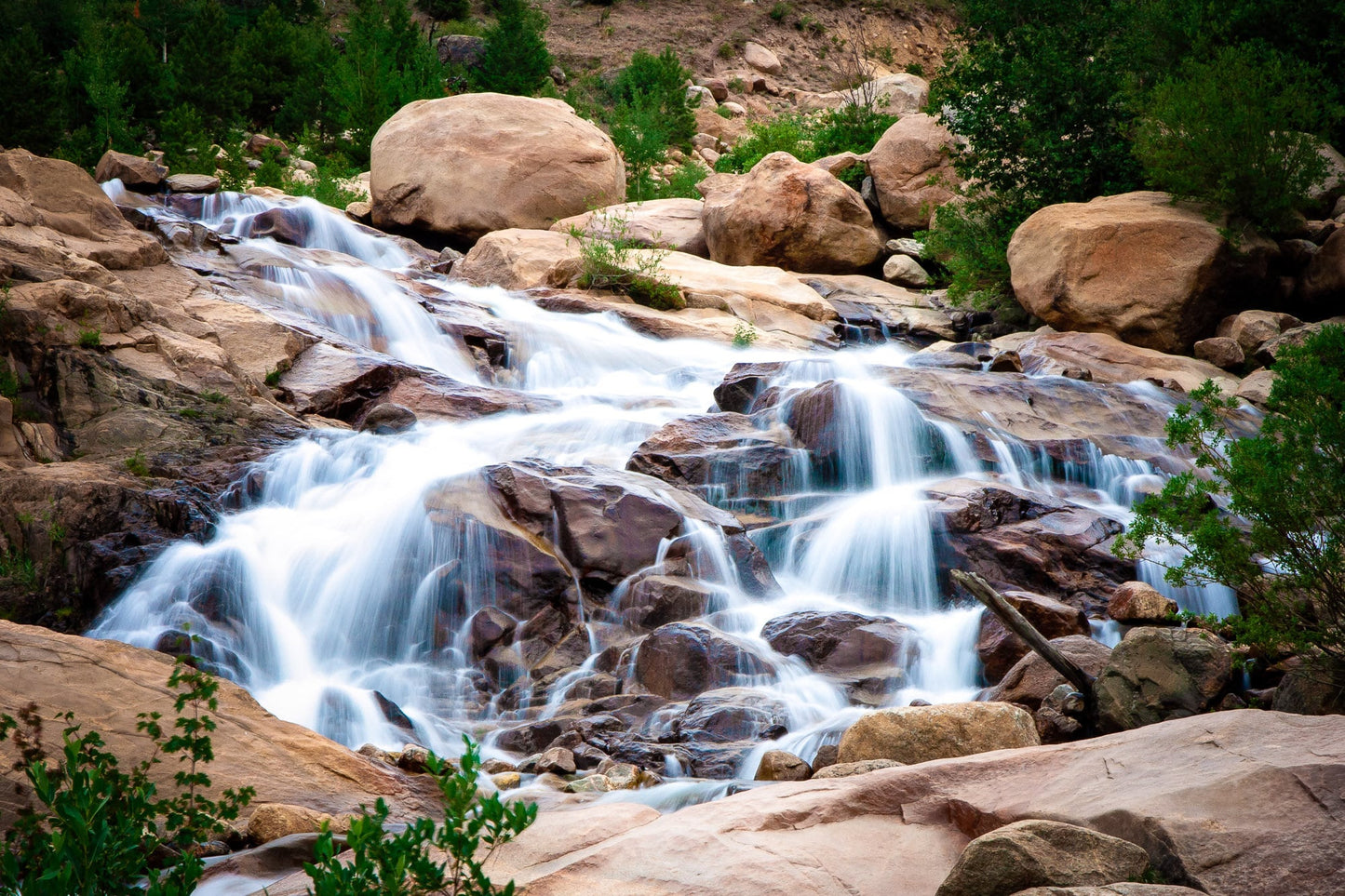 Alluvial Fan Waterfall, Rocky Mountain National Park Photo Canvas, Landscape Wall Art, Mountain Scene Decor for Home or Office - SandyDobbsFineArtPhotography