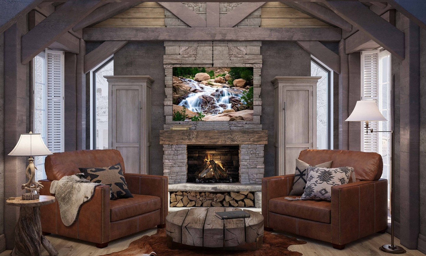 Alluvial Fan Waterfall, Rocky Mountain National Park Photo Canvas, Landscape Wall Art, Mountain Scene Decor for Home or Office - SandyDobbsFineArtPhotography