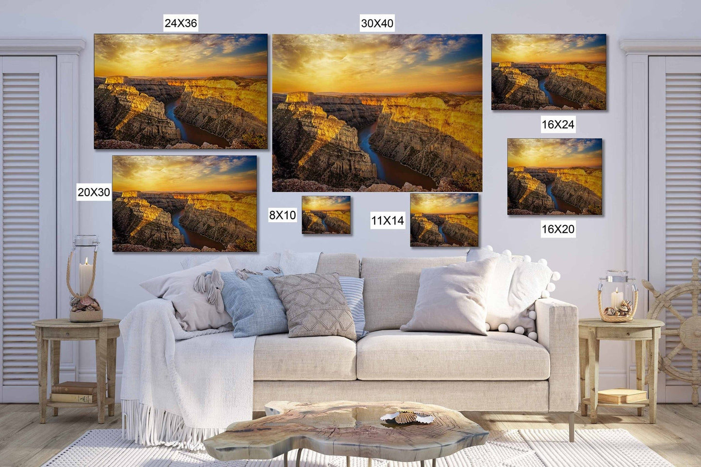 Big Horn Canyon Sunrise, Wyoming Photo Landscape Print, Devil's Overlook, Mountain Scenery Fine Art, Large Wall Canvas, Montana Decor - SandyDobbsFineArtPhotography