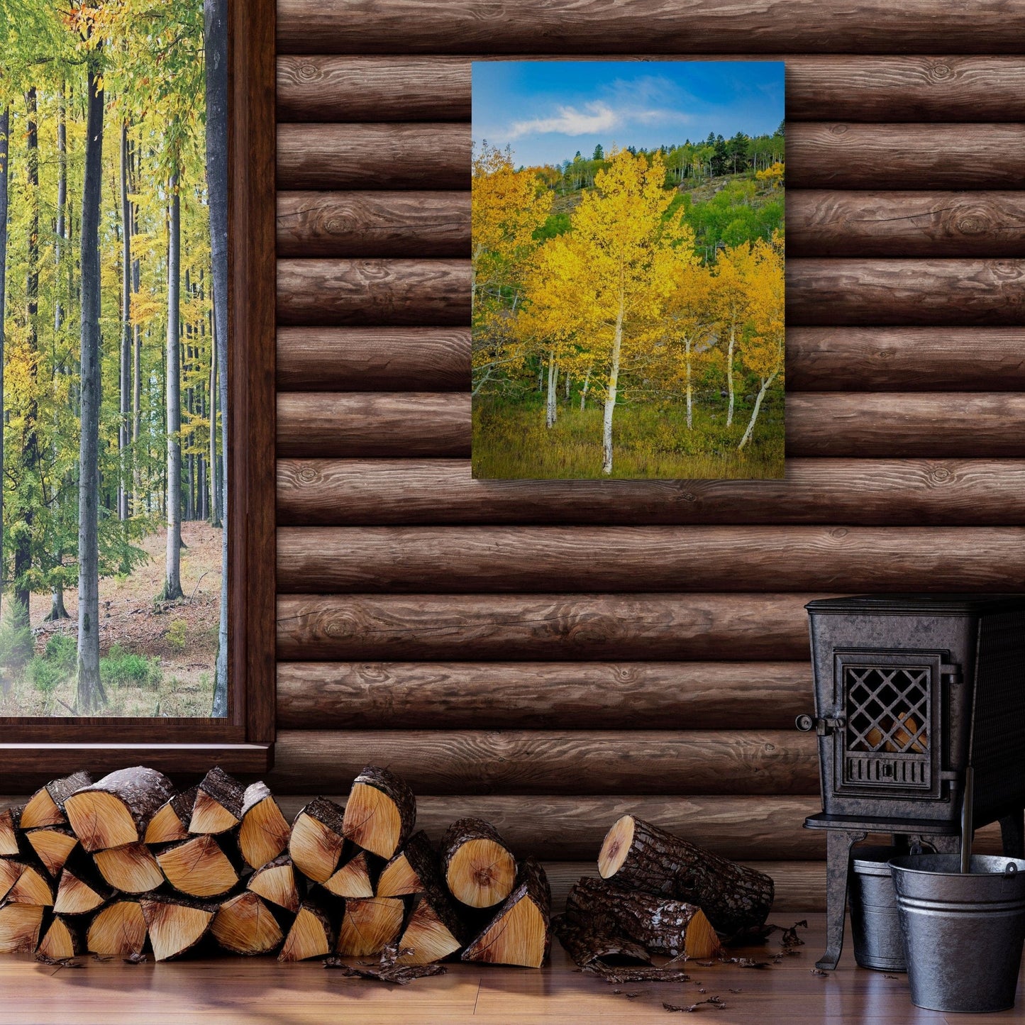 Colorado Golden Aspens Rocky Mountain National Park, Vertical Large Canvas Wall Art Autumn Nature Photo Print, Landscape Photography - SandyDobbsFineArtPhotography