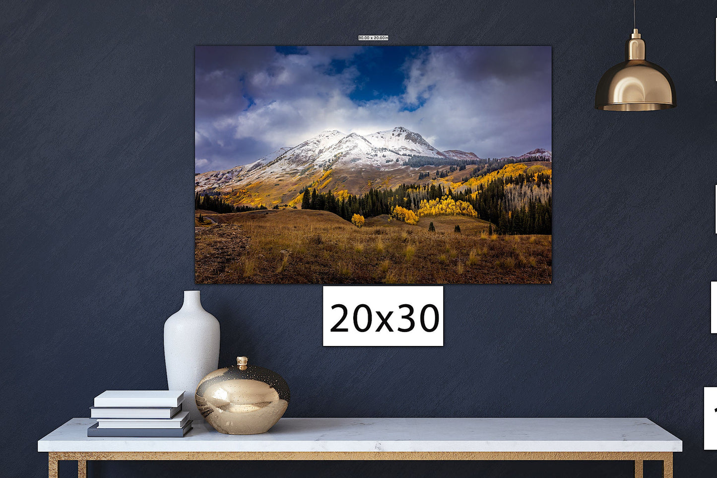 Crested Butte Mountain Landscape Photo, Colorado Golden Aspens, Autumn Nature Canvas Print, Rocky Mountain Photography, Large Wall Art - SandyDobbsFineArtPhotography