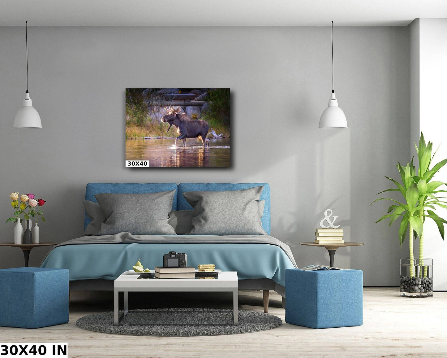 Bull Moose Wildlife Wall Canvas, Rocky Mountain National Park, Colorado Art Prints, Moose Photography, Original, Made in the USA - SandyDobbsFineArtPhotography