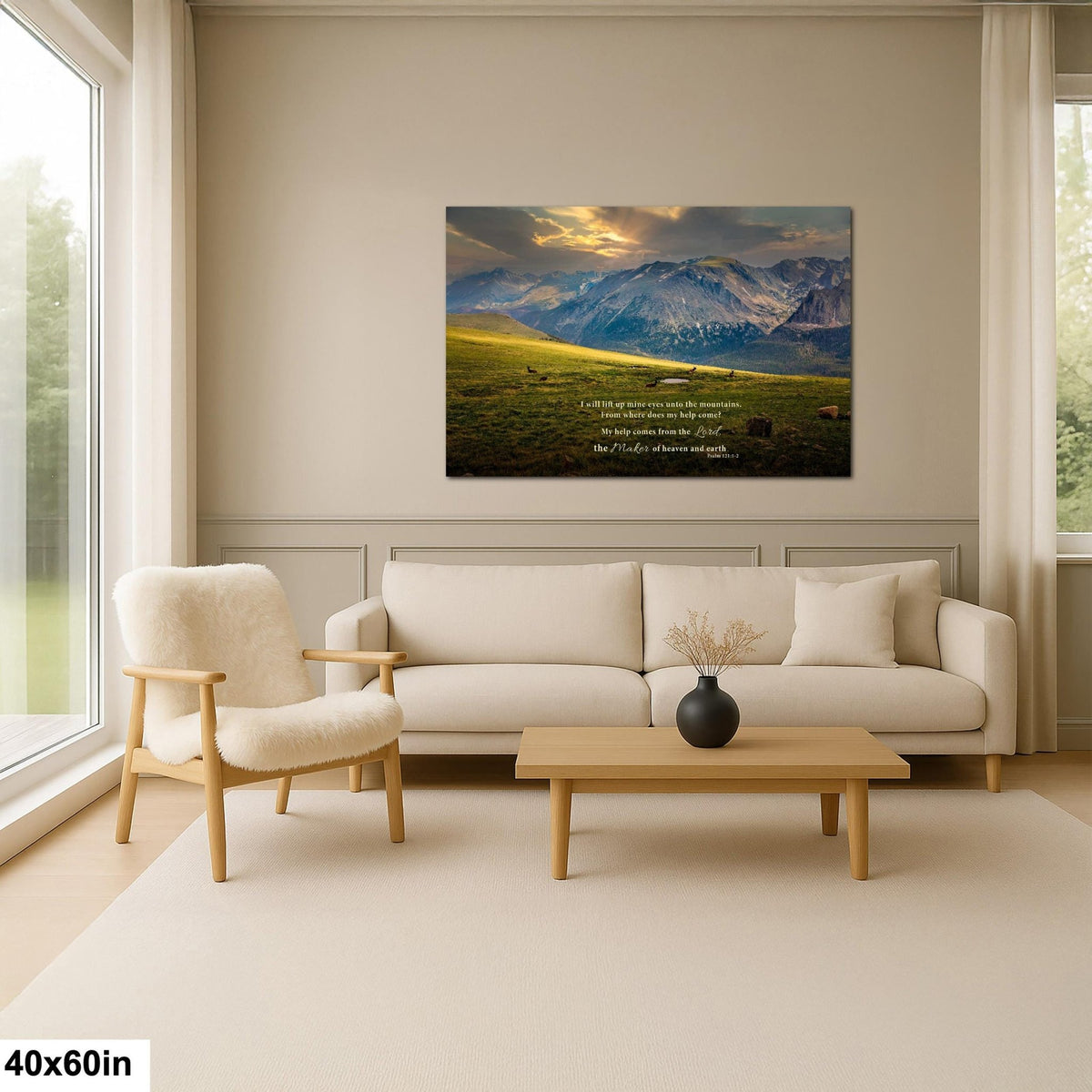 Psalm 121 Christian Wall Art, Bible Verse, Trail Ridge Road Rocky Mountain National Park Colorado, Elk at Sunset - SandyDobbsFineArtPhotography