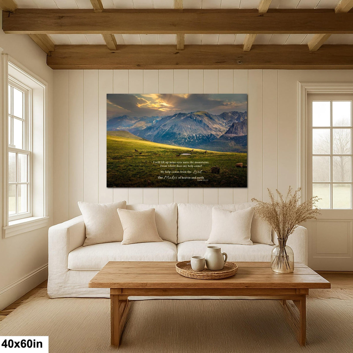 Psalm 121 Christian Wall Art, Bible Verse, Trail Ridge Road Rocky Mountain National Park Colorado, Elk at Sunset - SandyDobbsFineArtPhotography