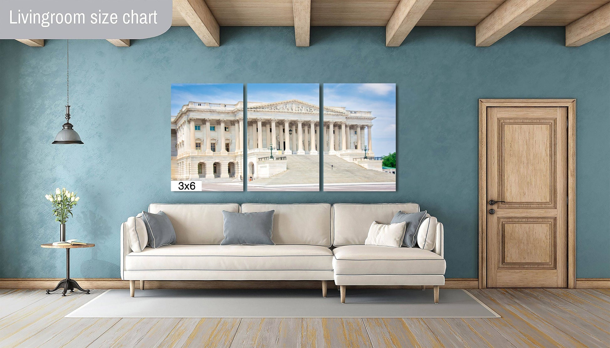 Washington DC Landscape Print, Senate Building, Photography Canvas, Wall Art Decor for Home,Living Room,Bedroom, Office