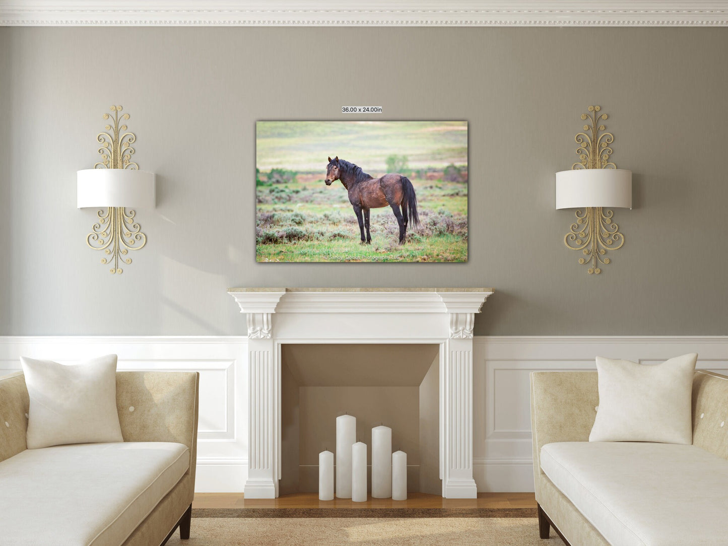 Wild Stallion, Wild Horse Wall Art, Wild Mustang, Wyoming Wildlife Canvas Wall Art Prints, Decor for Home ,Living Room, Bedroom, Office