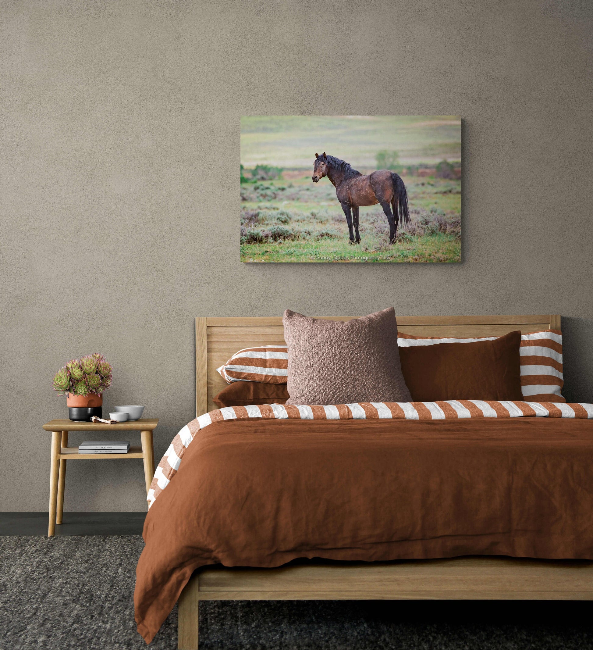 Wild Stallion, Wild Horse Wall Art, Wild Mustang, Wyoming Wildlife Canvas Wall Art Prints, Decor for Home ,Living Room, Bedroom, Office