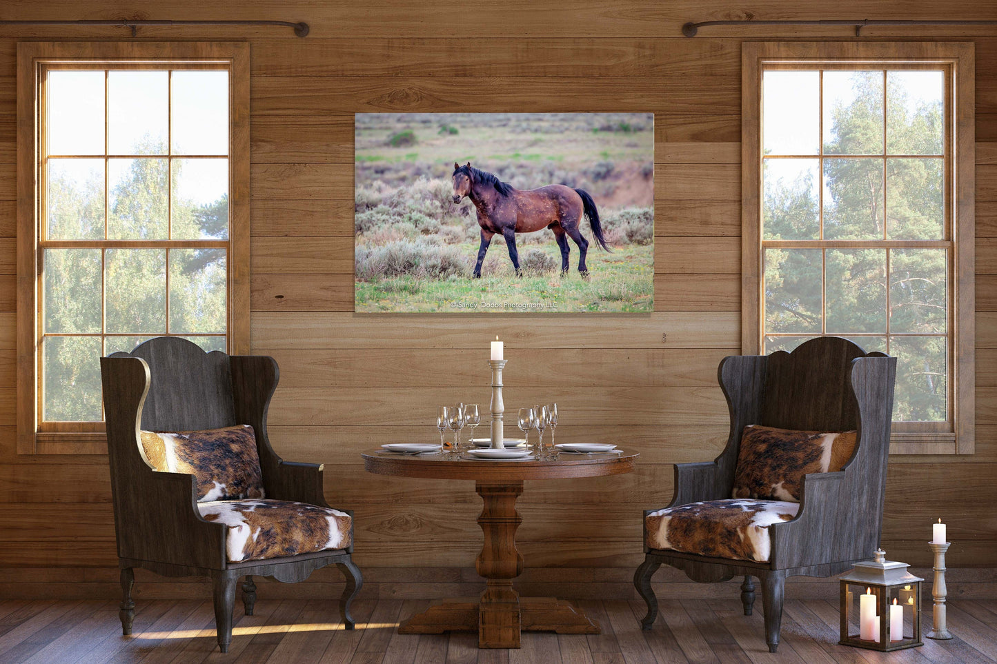 Wild Horse Wall Art Print, Wild Horse Photos, Wyoming Wildlife Canvas Prints, Cowboy Old West Decor for Home, Living Room, Bedroom, Office,