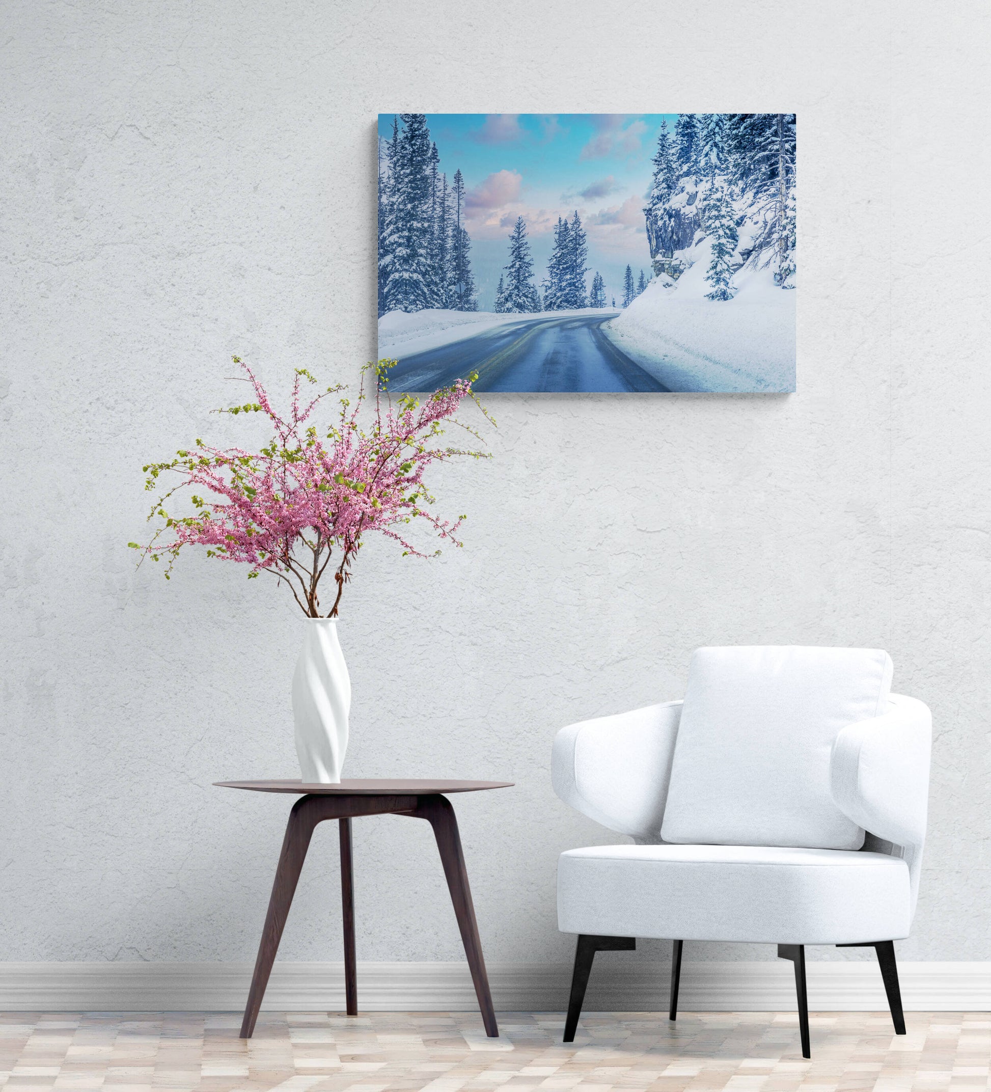 Million Dollar Highway Winter Landscape Print, Snowy Winter Photo Canvas, Beautiful Dreamy Trees, Colorado Rocky Mountain Scenery