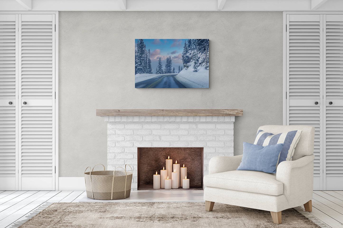 Million Dollar Highway Winter Landscape Print, Snowy Winter Photo Canvas, Beautiful Dreamy Trees, Colorado Rocky Mountain Scenery