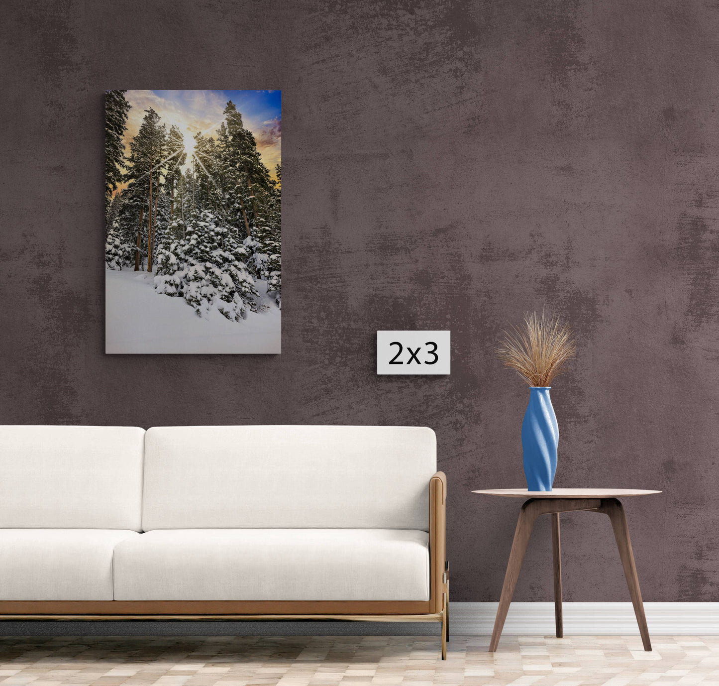 Snowy Sunset Photo, Snowy Winter Landscape Canvas, Dreamy Winter Trees, Colorado Winter Print, Rocky Mountain Scenery, Winter Storm Art