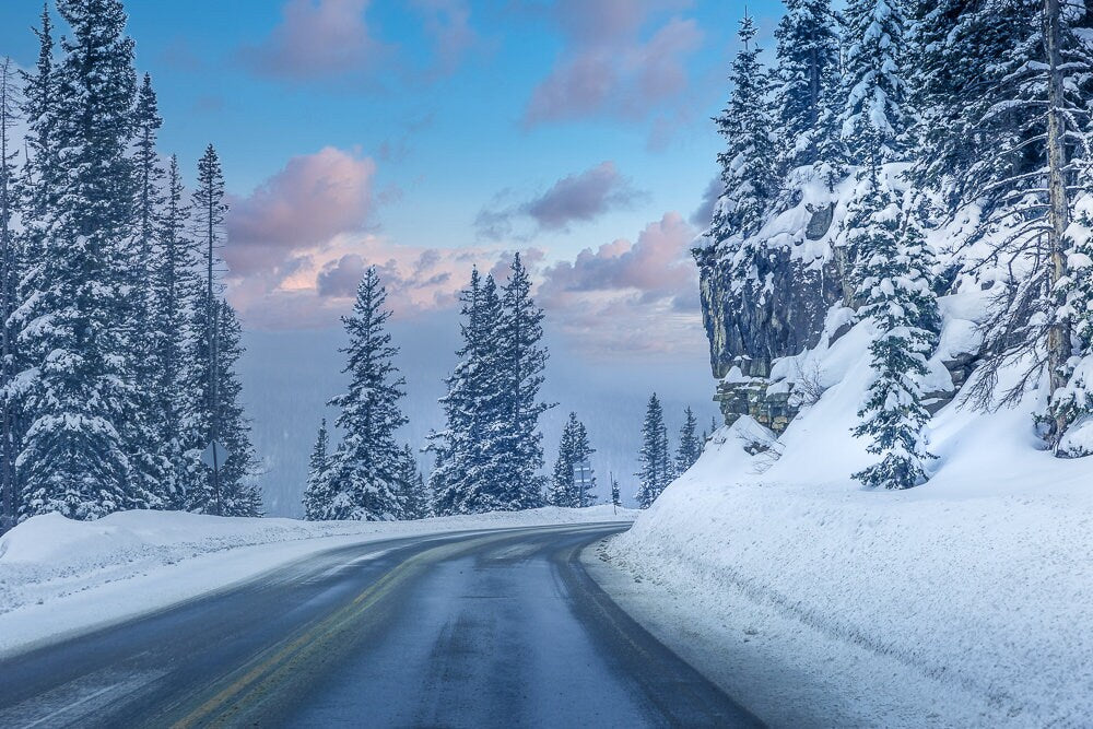 Million Dollar Highway Winter Landscape Print, Snowy Winter Photo Canvas, Beautiful Dreamy Trees, Colorado Rocky Mountain Scenery