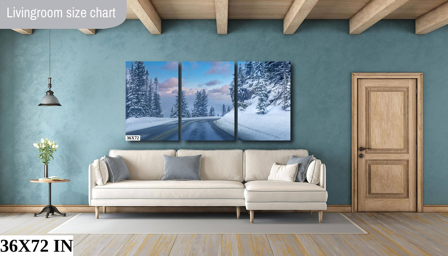 Million Dollar Highway Winter Landscape Print, Snowy Winter Photo Canvas, Beautiful Dreamy Trees, Colorado Rocky Mountain Scenery