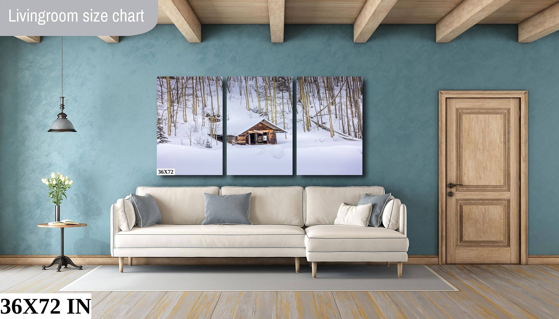 Rustic Cabin in Snowy Woods, Winter Landscape Photo, Aspen Winter Forest, Colorado Winter Print, Rocky Mountain Scenery, Winter Aspens Art