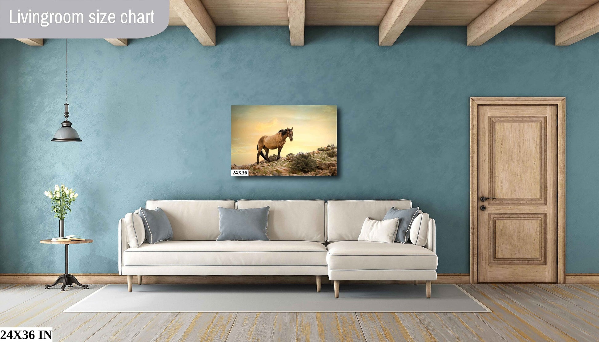 Wild Horse Wall Art Print, Wild Mustang Photos, Wyoming Wildlife Canvas Prints, Cowboy Old West Decor for Home, Living Room, Bedroom Office,