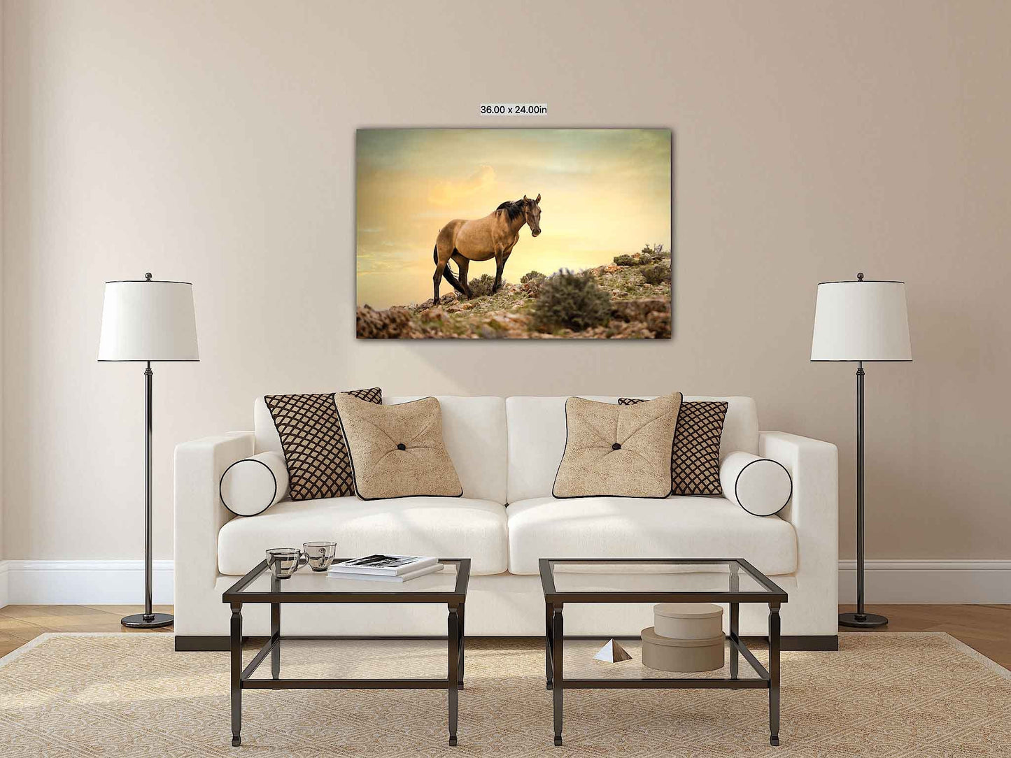 Wild Horse Wall Art Print, Wild Mustang Photos, Wyoming Wildlife Canvas Prints, Cowboy Old West Decor for Home, Living Room, Bedroom Office,