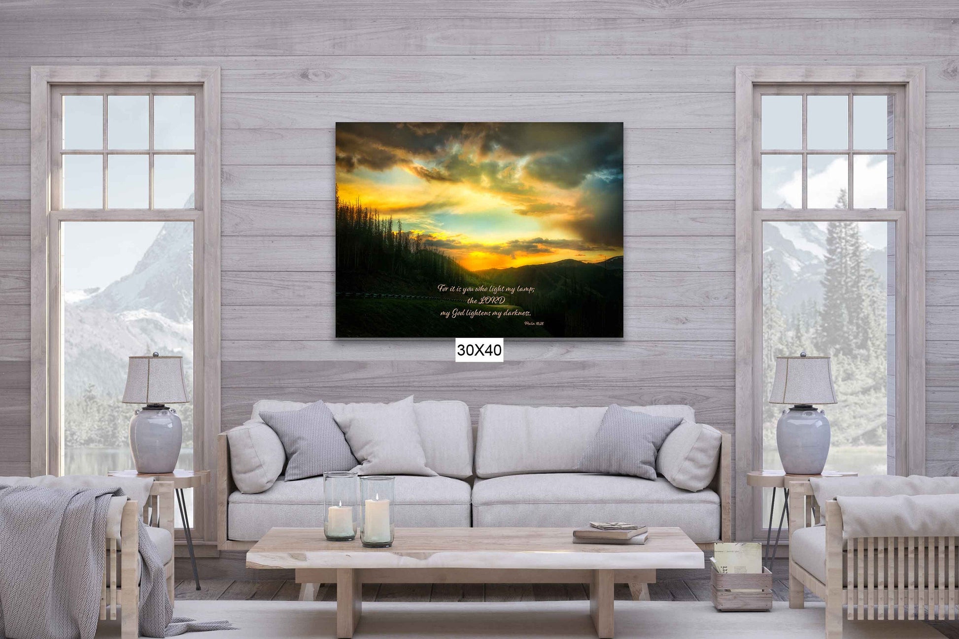 Psalm 18:28 Christian Inspirational Wall Art, Monarch Pass Scripture Canvas, God Lightens My Darkness, Colorado Sunset Photography, Custom