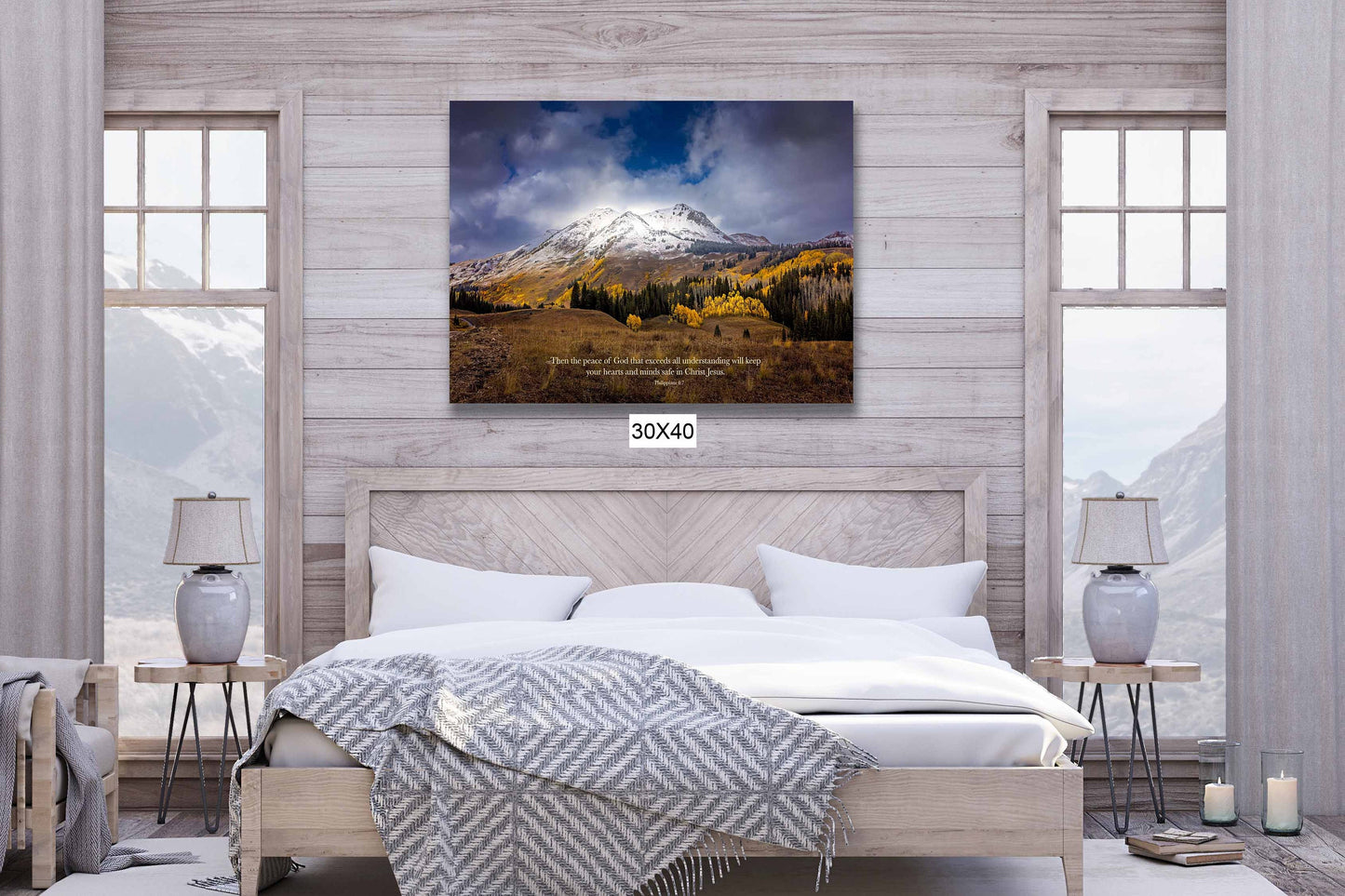 Philippians 4:7 Christian Inspirational Wall Art, Colorado Autumn Landscape, Scripture Canvas, Original, Peace of God, Customization