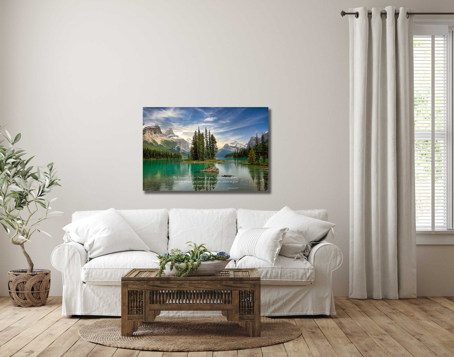 Jeremiah 29:11 Bible Verse Photo Canvas, Christian Scripture Inspirational Wall Art, Canadian Rockies, I Know the Plans I Have for You