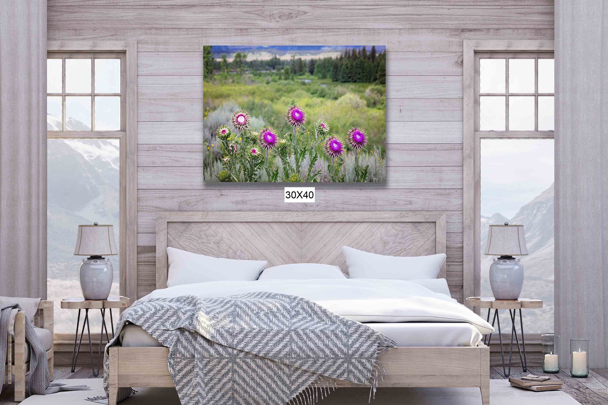 Thistle Canvas Print, Grand Teton National Park Landscape Photo Canvas, Mountain Wall Art, Wyoming Photography