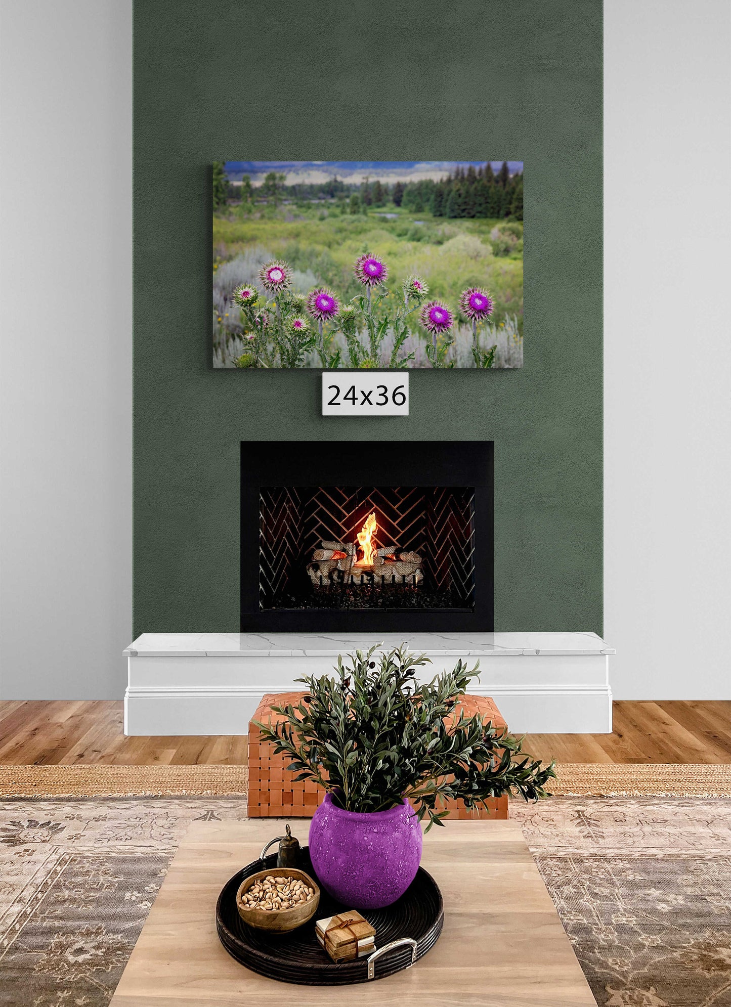 Thistle Canvas Print, Grand Teton National Park Landscape Photo Canvas, Mountain Wall Art, Wyoming Photography